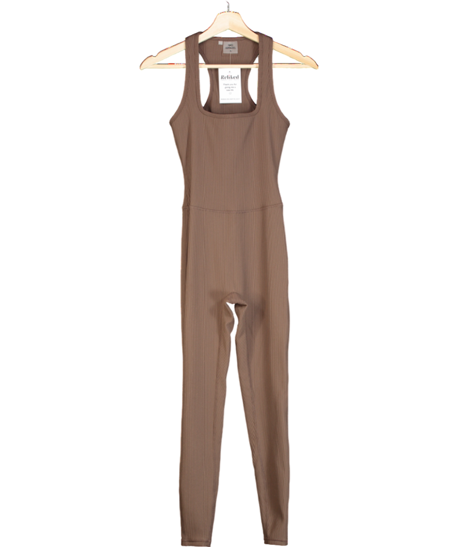 NKD Apparel Brown Ribbed Sleeveless Jumpsuit UK S