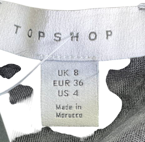 Topshop Black Satin Maxi Skirt UK 8