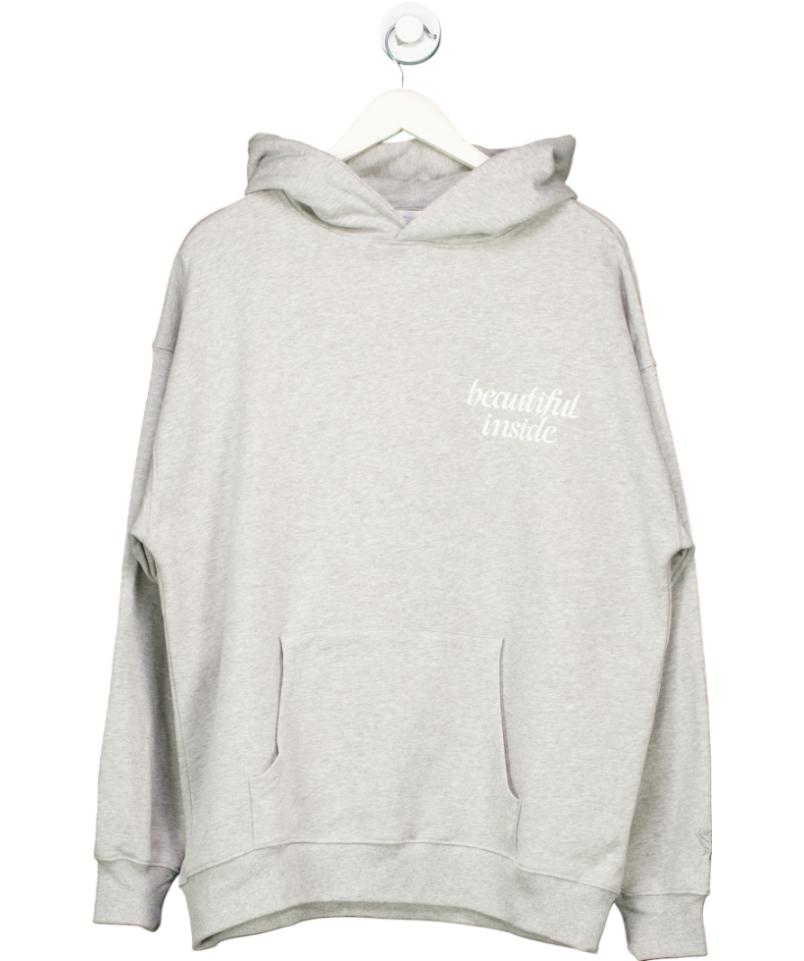 Beautifully said Grey Beautiful Inside Logo Hoodie UK S