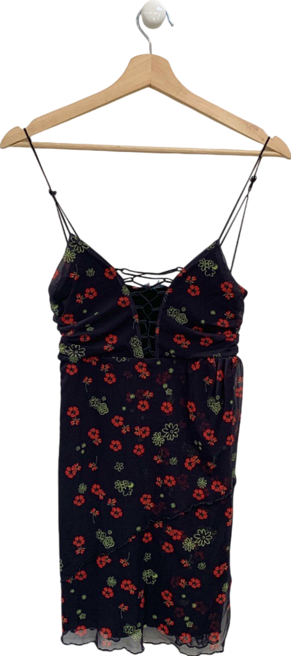 Urban Outfitters Black Floral Slip Dress UK S