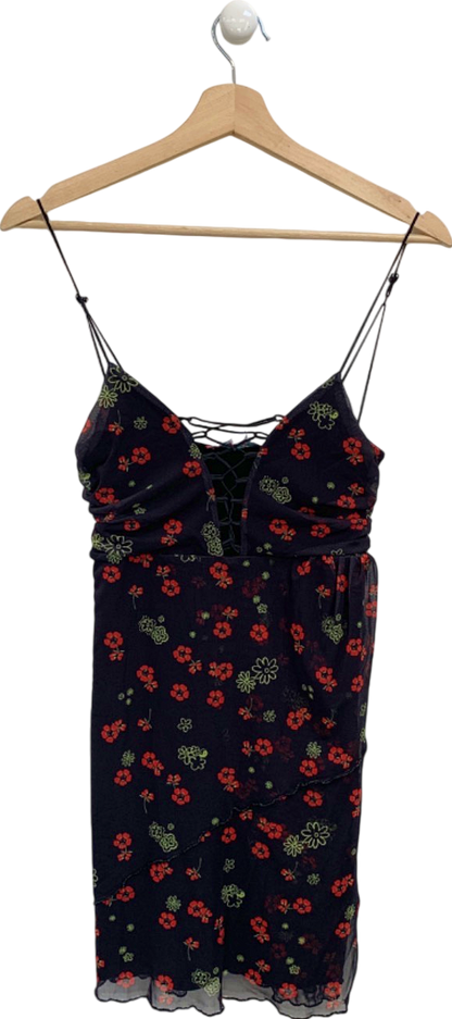 Urban Outfitters Black Floral Slip Dress UK S