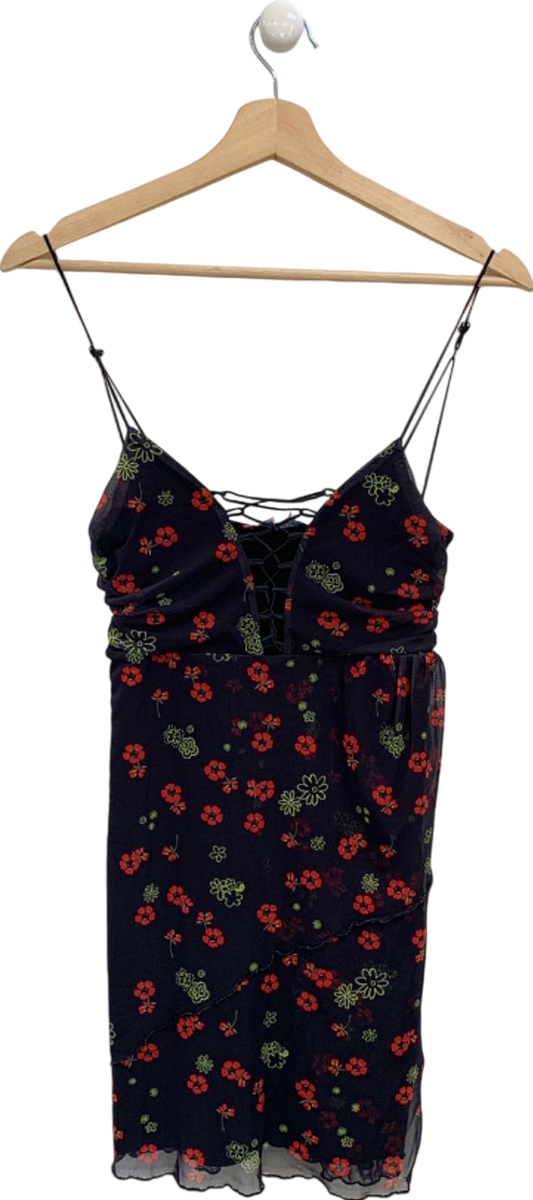 Urban Outfitters Black Floral Slip Dress UK S