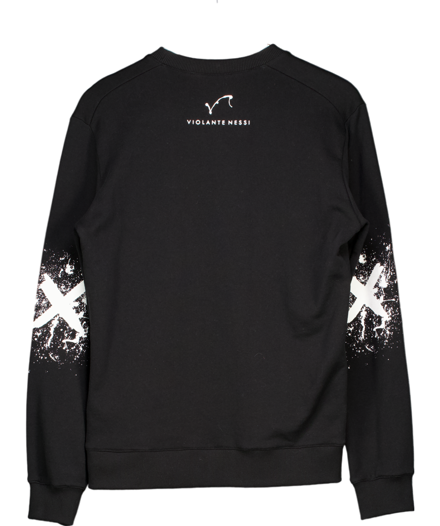 Violante Nessi Black Abstract Cotton Sweater UK S