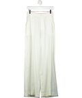 Kivari White Frill Trim Linen Look Trouser UK 8