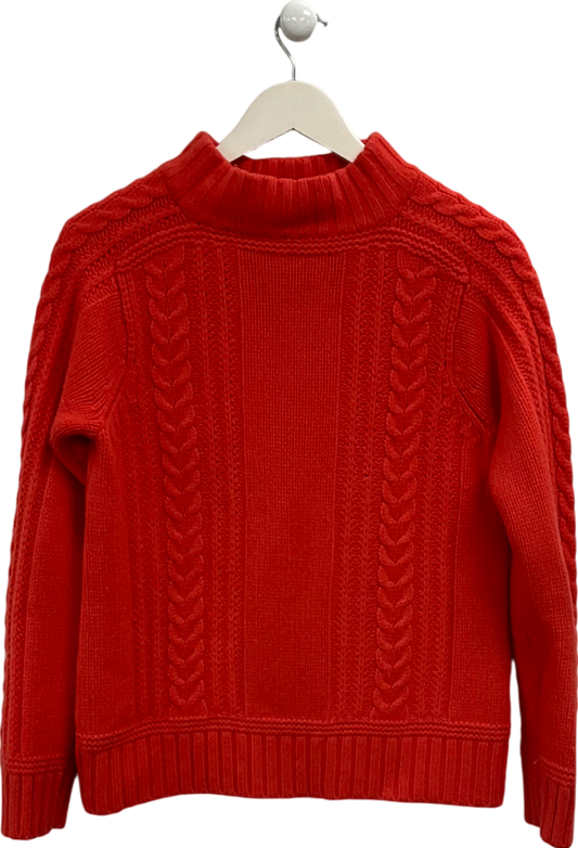 Aubin & Wills Orange 100% Wool Cable Knit Jumper UK M