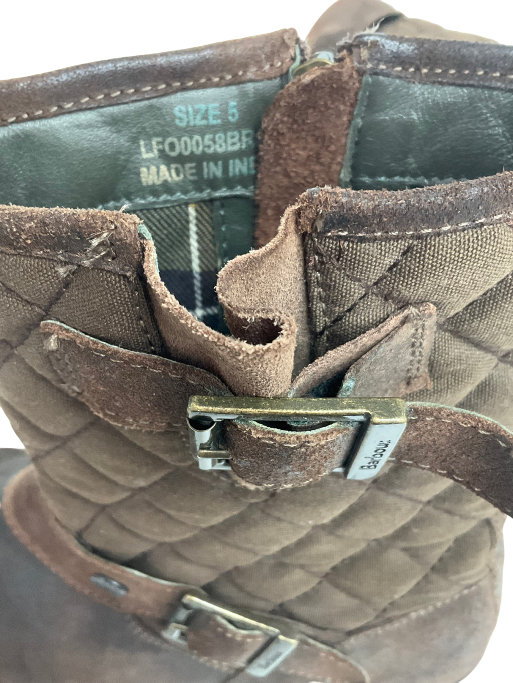 Barbour Brown Mid Calf Quilted Suede Boots UK 5 EU 38 👠