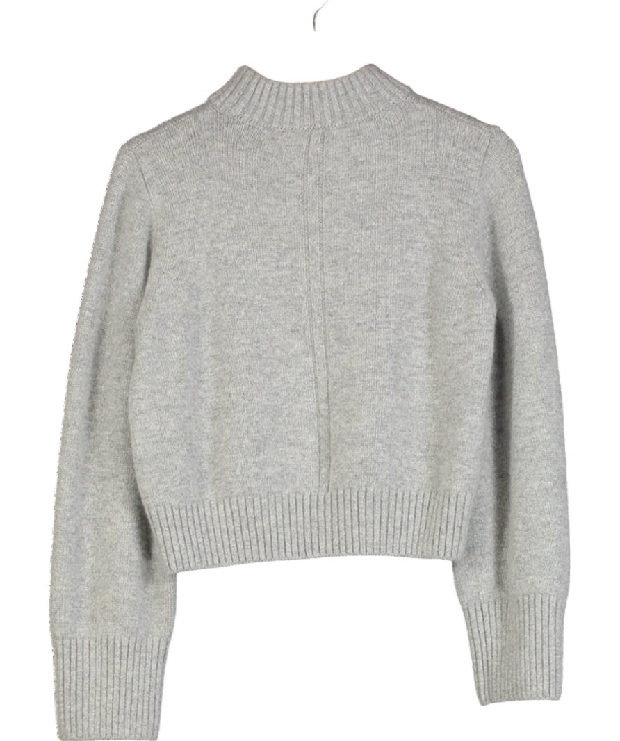 Lily Silk Grey Cashmere Blend Knit Sweater UK 12