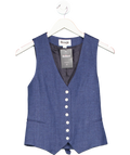 Rouje Blue Jacob Linen Blend Waistcoat UK 12