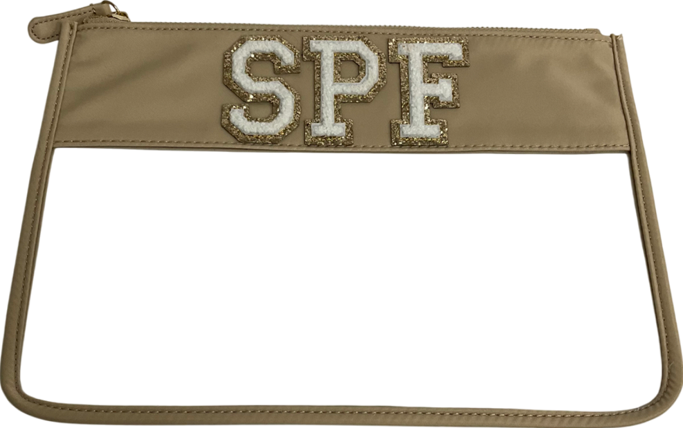 Beige SPF Suncream Clear Pouch