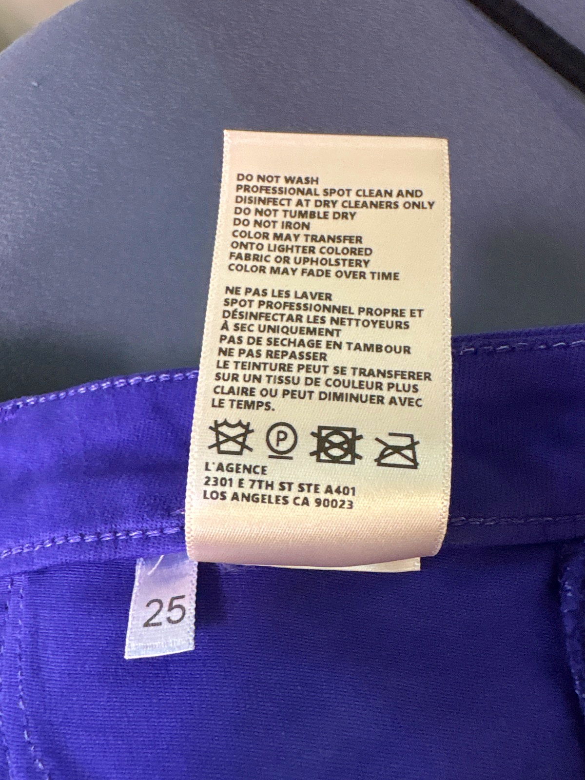 L'Agence Purple High Rise Coated Jeans W25