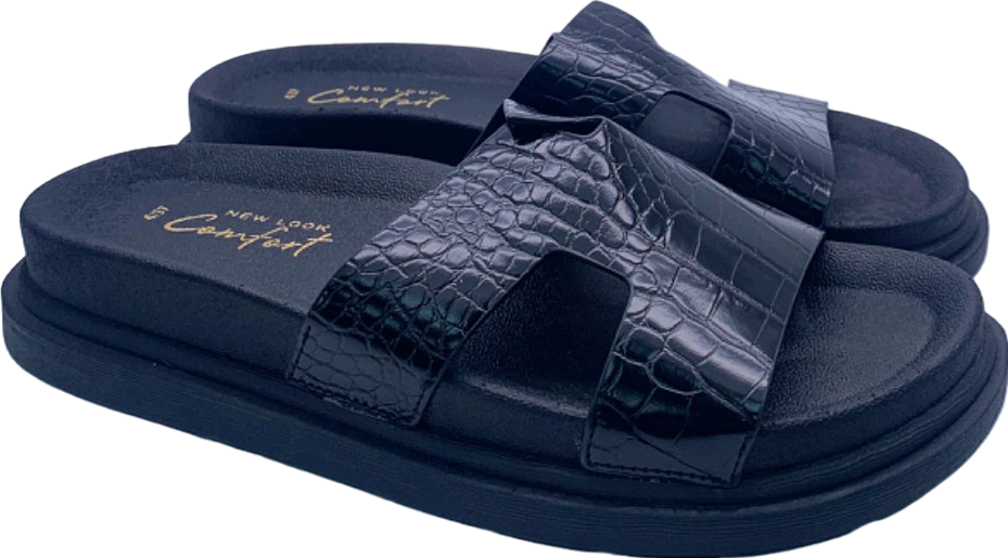 New Look Black Comfort Sliders UK 4