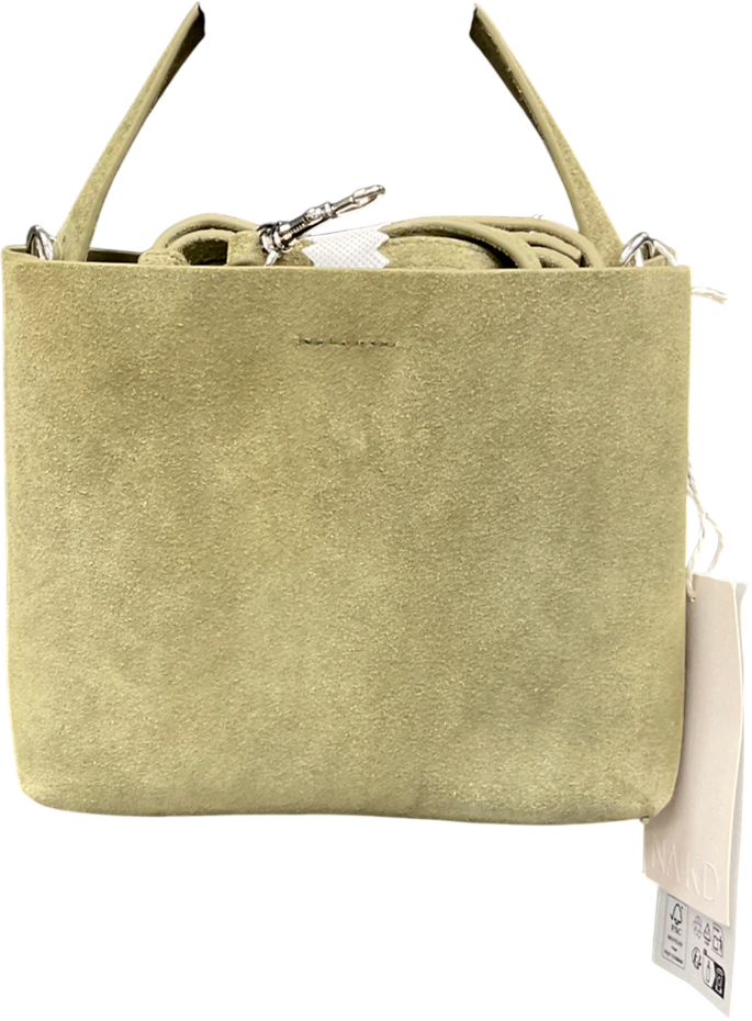 NA-KD Mini Suede Crossbody Tote Khaki Green