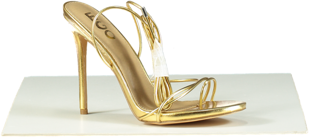 EGO Gold Strappy Heels UK 8