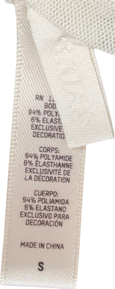 SKIMS Cream Summer Mesh Cropped Stretch-woven T-shirt UK S