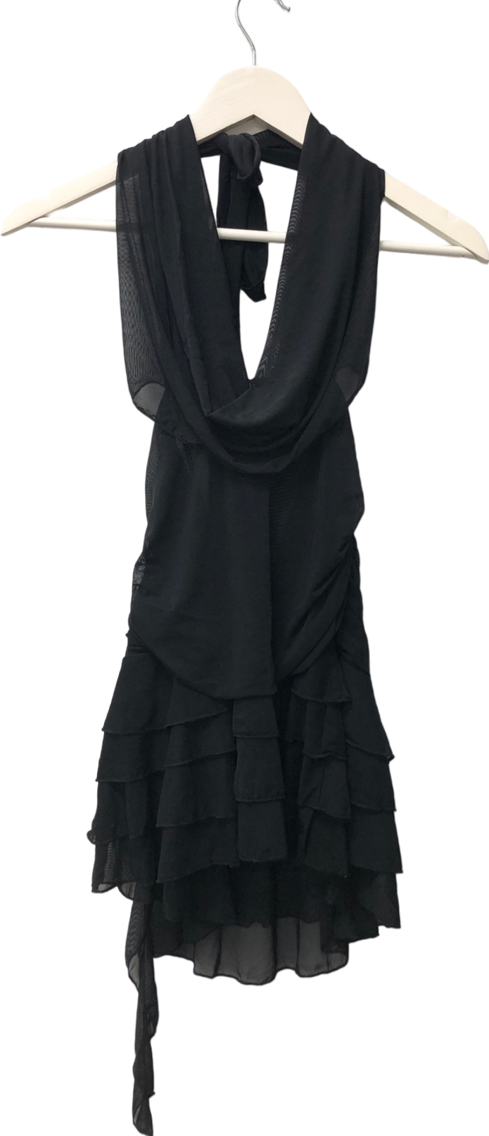 Pepper Mayo Black Kyria Frill Mini Dress UK 10