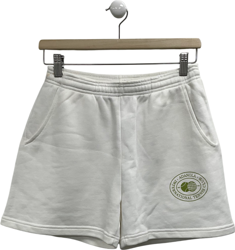 Adanola White Tennis Club Logo Shorts UK S