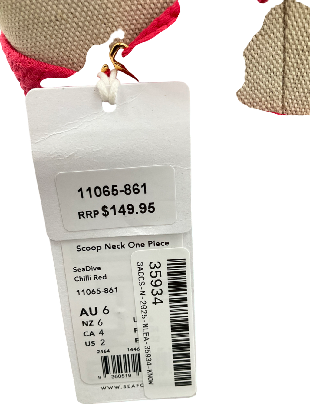 Seafolly Scoop Neck One Piece Chilli Red UK 6