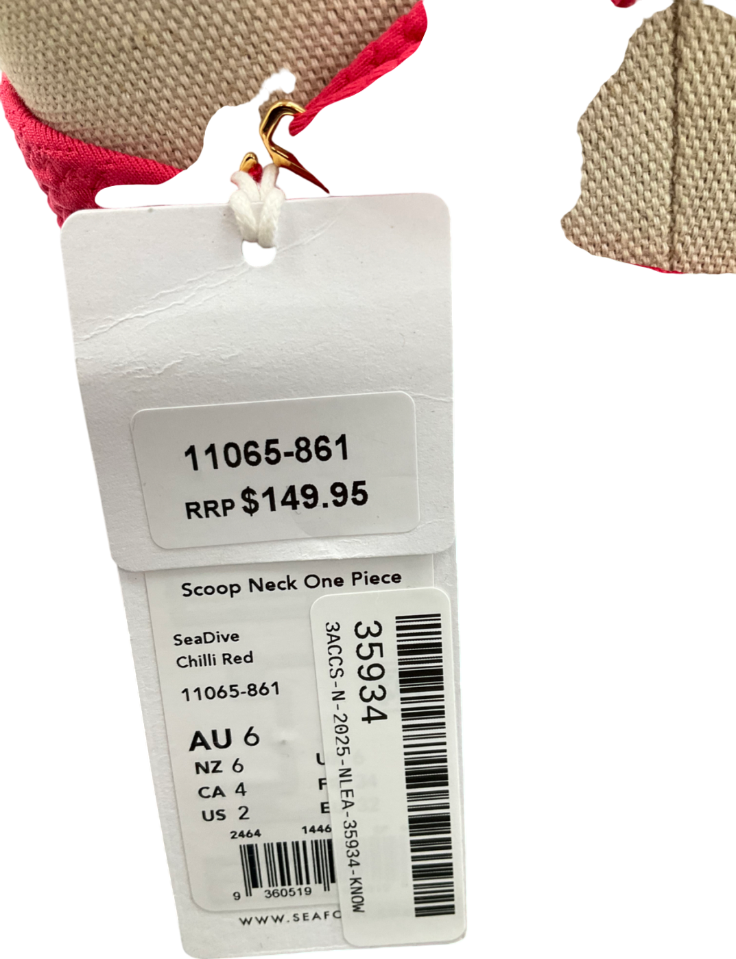 Seafolly Scoop Neck One Piece Chilli Red UK 6