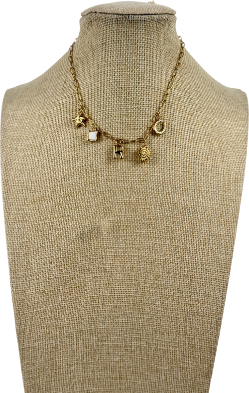 Abbott Lyon Charm Necklace Personalised Initial R