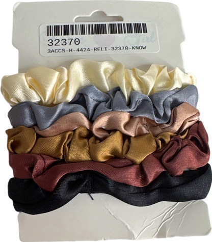 Set of 5 neutral Satin Hair Scrunchies