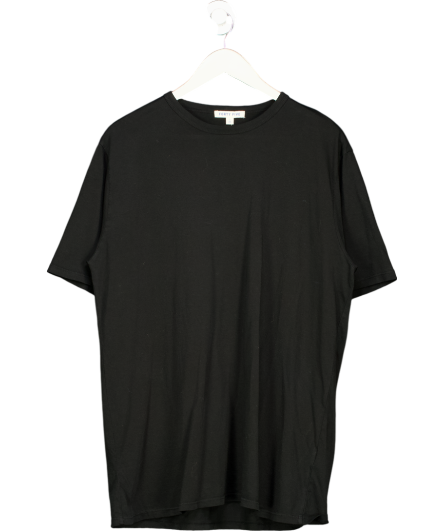 Forty Five Black 100% Cotton T-shirt UK L