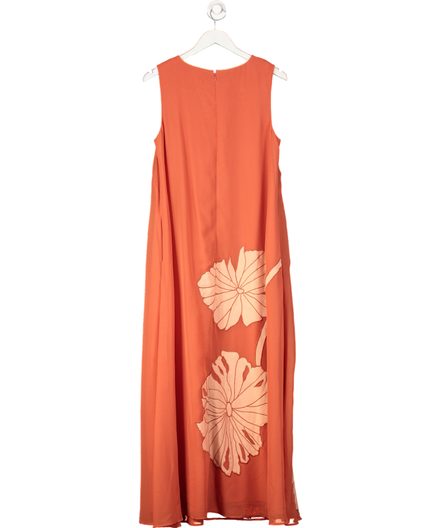 Monsoon Orange Kathleen Embroidered Maxi Dress UK 14