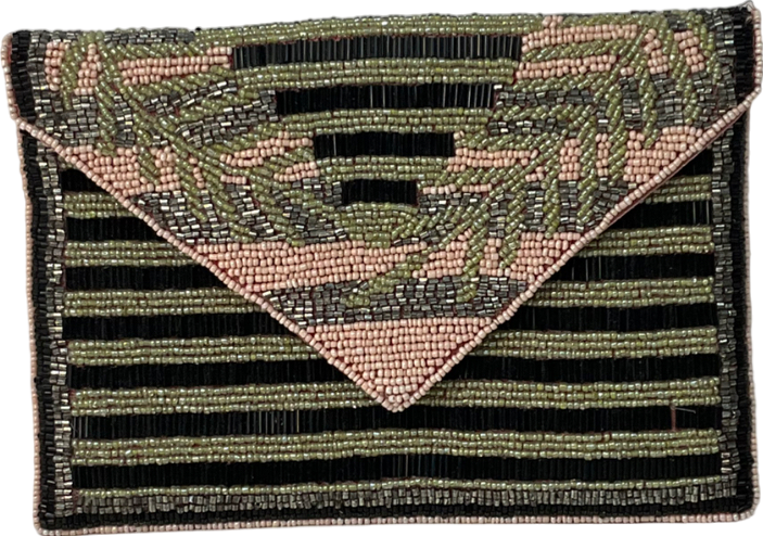 Pink Beaded Clutch Bag