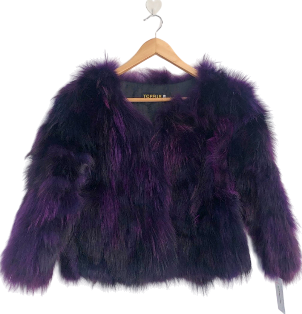 TopFur Purple Faux Fur Coat XL
