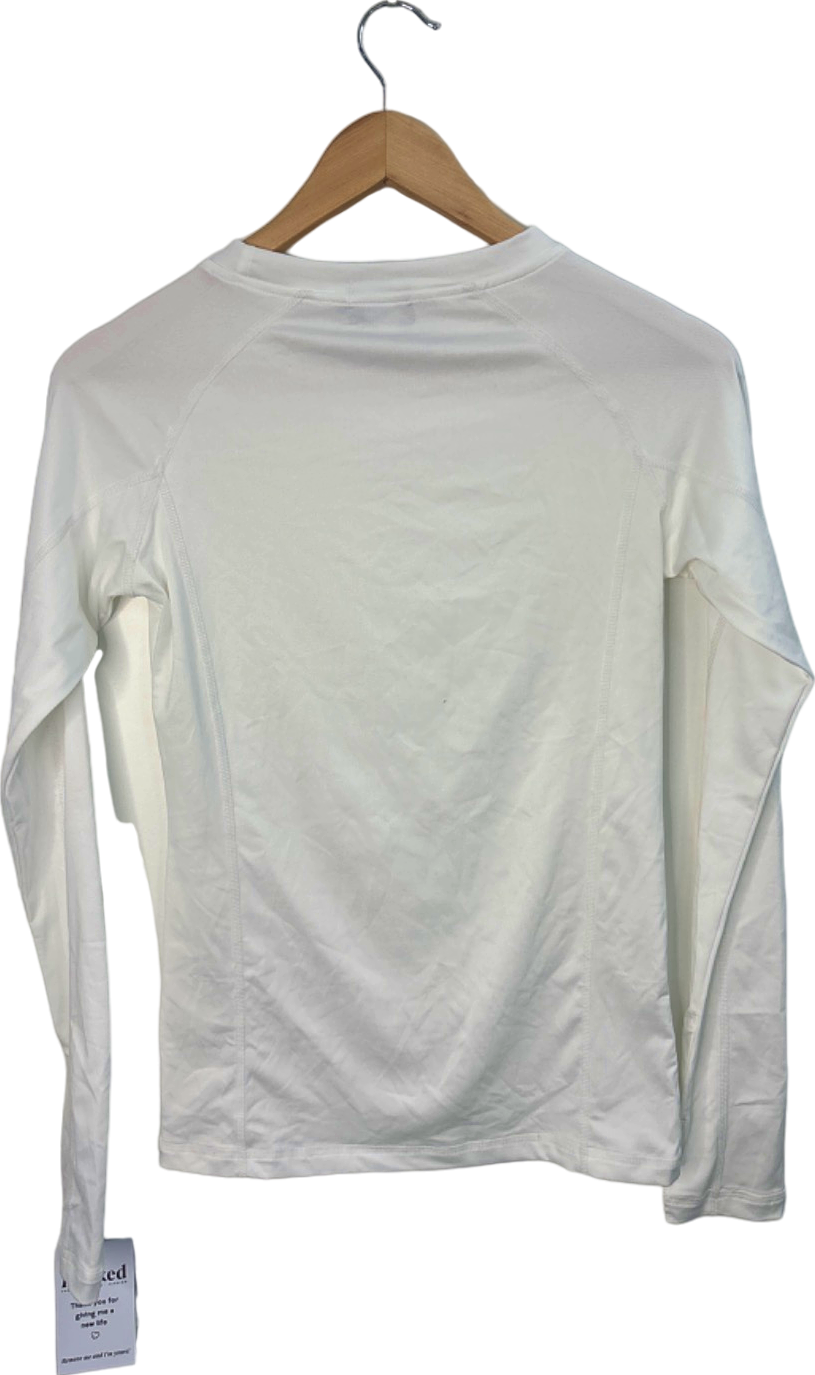 PrettyLittleThing White Long Sleeve Basic Top Size UK 8