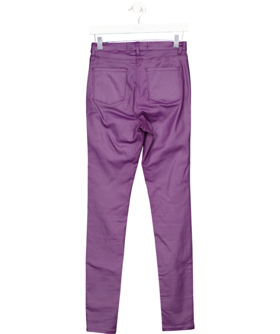 Next Purple Long Mid-rise Pull-on Coated Leggings UK 8
