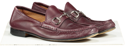 Gucci Red Moccasins Horsebit Leather Loafers Burgundy UK 9 EU 43 👞