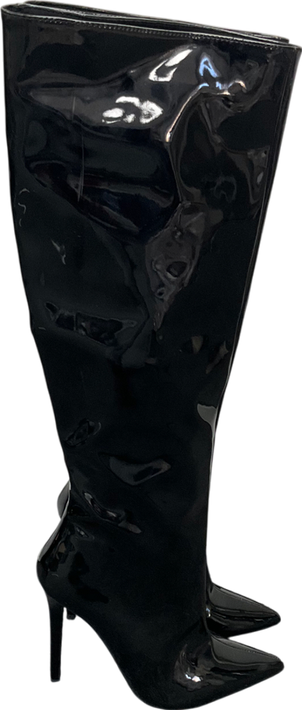ASOS Black Patent Knee High Boots UK 6 EU 39 👠