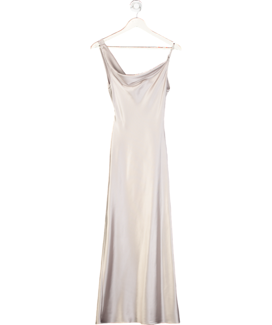 Miss Selfridge Grey Satin Cowl Maxi Dress UK 6