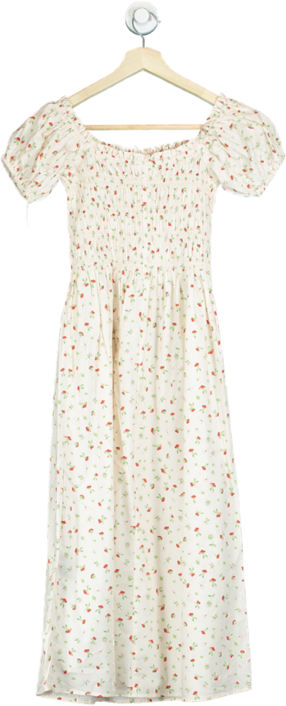 H&M Cream Floral Print Maxi Dress UK XS