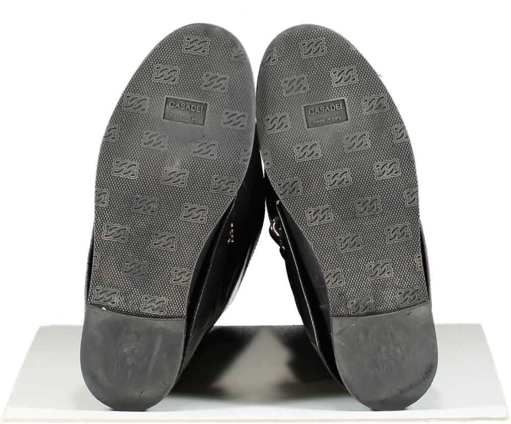 CASADEI Black Varenne 100mm Chain-link Trim Boots UK 7 EU 40 👠