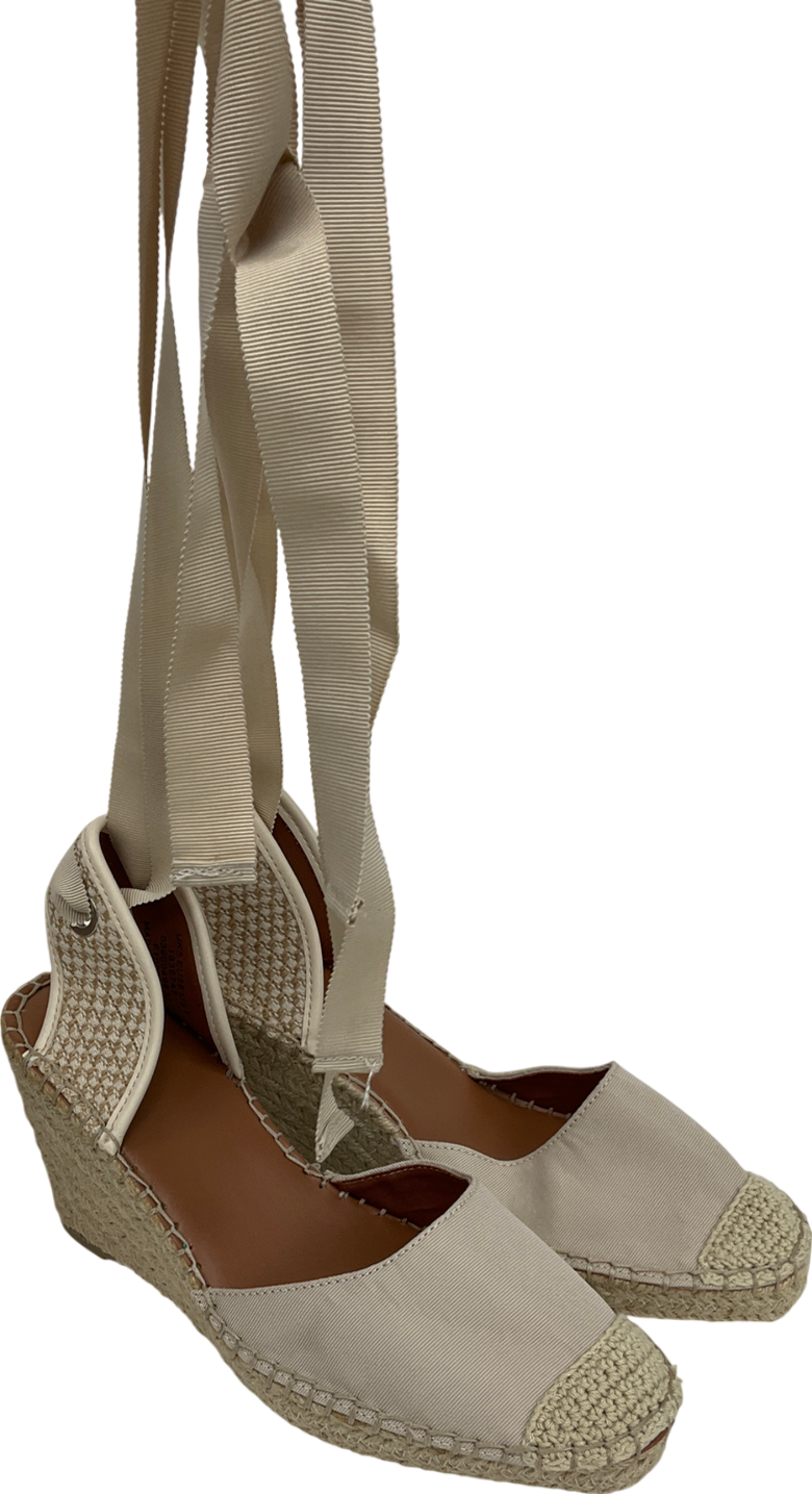 ASOS Cream Tyra Closed Toe Wedges In Natural Linen UK 5 EU 38 👠