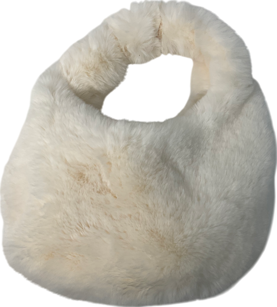 Cream Faux Fur Handbag One Size