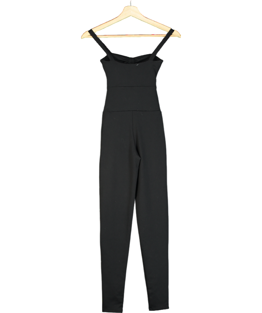 Live The Process Black Bow Front Cut-out Bodysuit UK XS