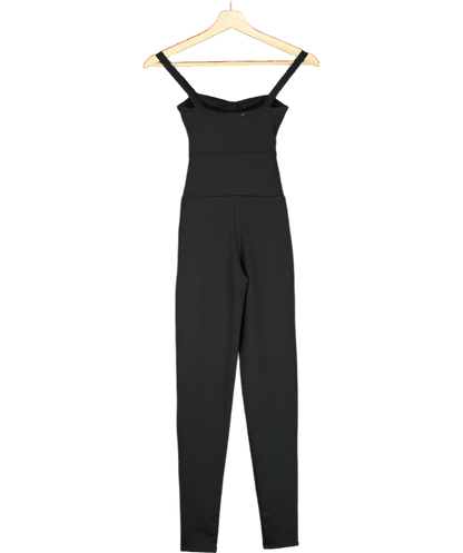 Live The Process Black Bow Front Cut-out Bodysuit UK XS