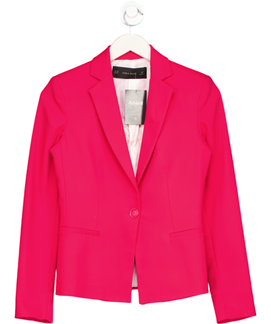 ZARA Pink Single Breasted Blazer UK XS