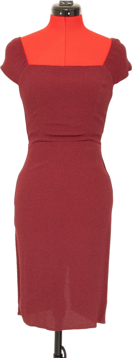 Reformation Red Burgundy Crepe Dress Us2 UK 6