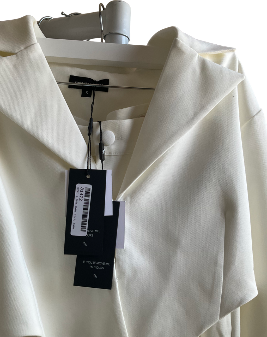 Noughts & Kisses 2-piece White Marci Cream Blazer And Tailored Trousers UK S