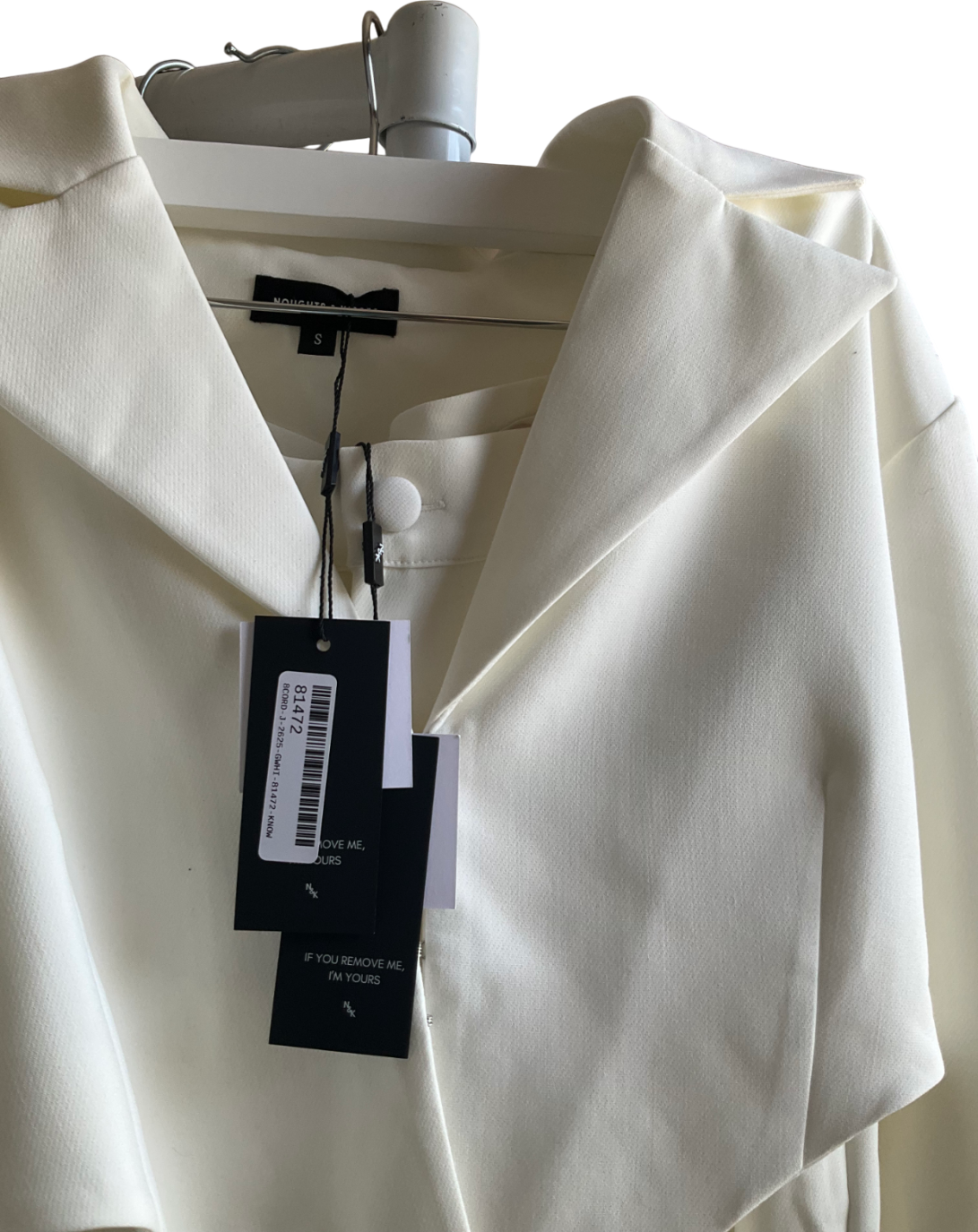 Noughts & Kisses 2-piece White Marci Cream Blazer And Tailored Trousers UK S