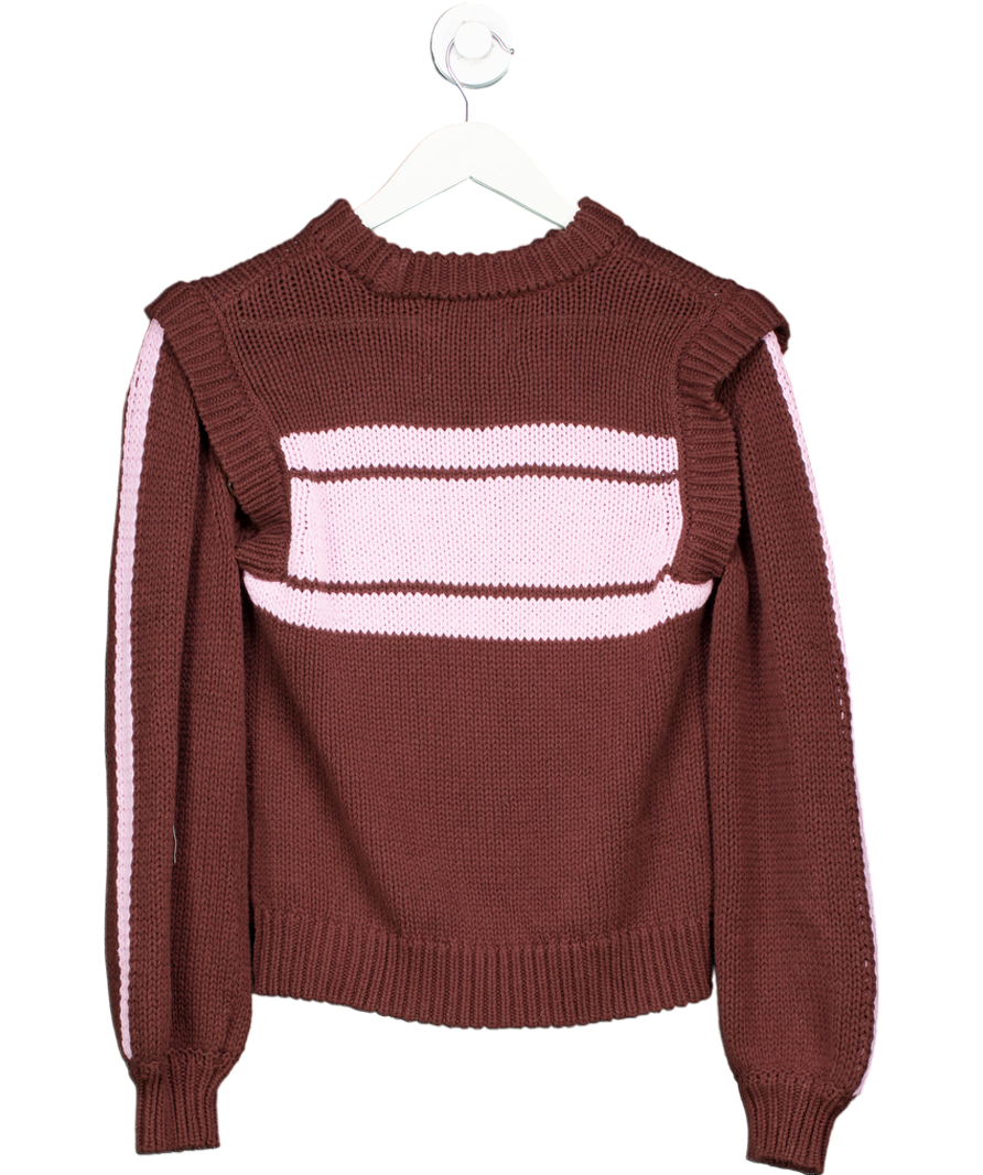 Damson Madder Red Poppy Jumper With Removable Sleeves - Burgundy & Lilac UK 6