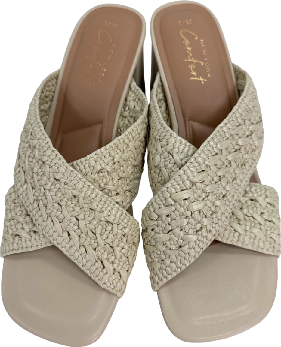 New Look Beige Crochet Heeled Sandals EU 38 UK 5