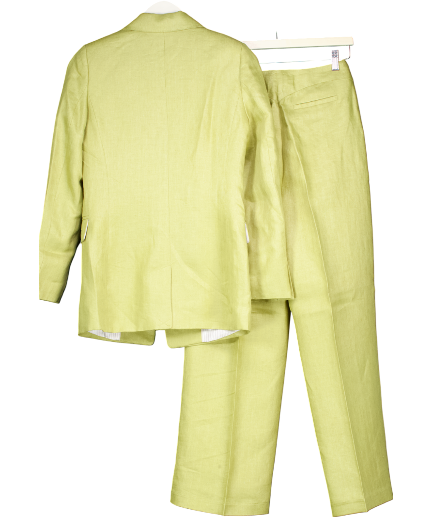 Next Green Linen Blazer And Trousers Set UK 6