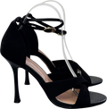 River Island Black Cross Over Strap Heeled Sandals UK 6 EU 39 👠