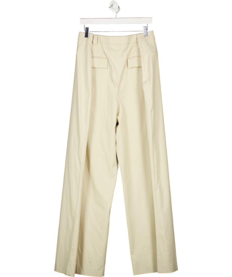 Karen Millen Beige Plus Size Soft Structured Tailored Wide Leg Trousers UK 20