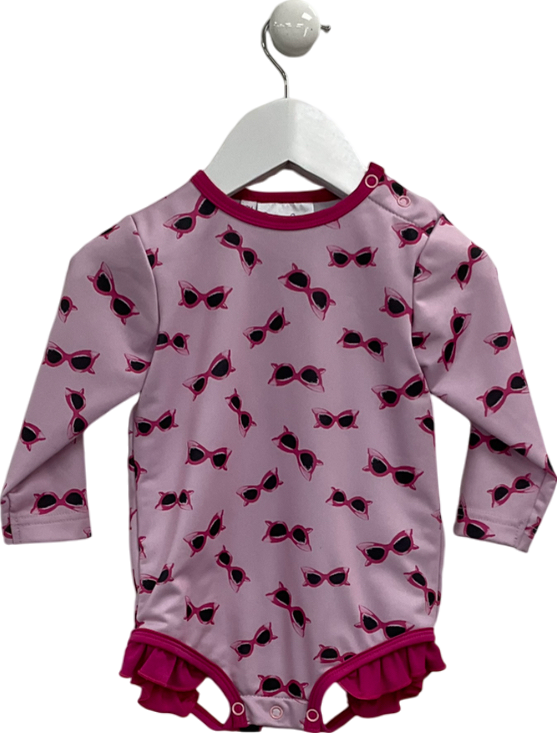 Rachel Riley Pink Sunglasses Frill Rash Guard 1 Year
