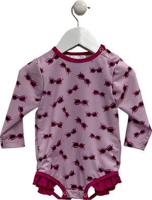 Rachel Riley Pink Sunglasses Frill Rash Guard 1 Year